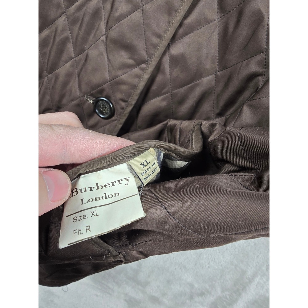 Burberry London Diamond Quilted Jacket Women XL Brown Nova Check Lining - Picture 8 of 16